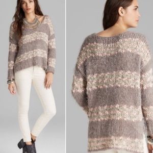 FREE PEOPLE / Cozy Pink/Grey Sweater